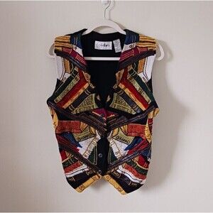 Vintage Cedars Vest Embroidered Embellished Boho Aztec Multicolor Y2K Size S